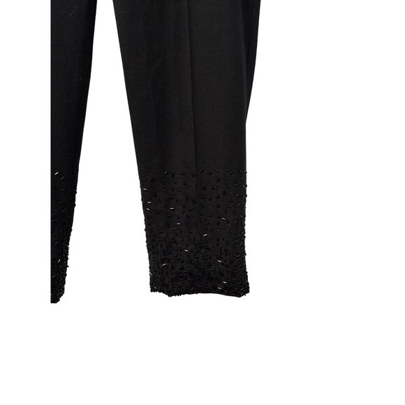 Talbots Petites Black Wool Embellished Hem Lines Women Size 4P Pants. - Picture 7 of 12